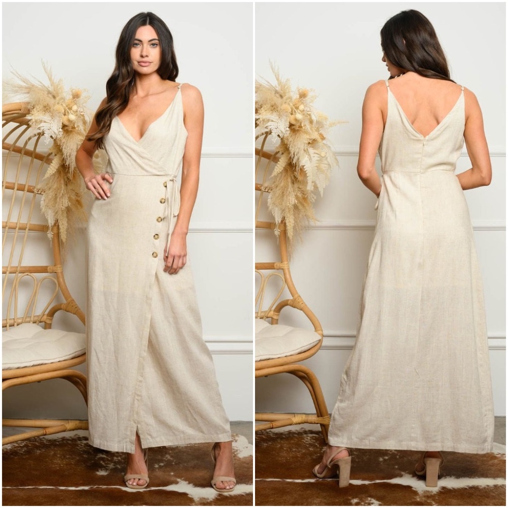 Oatmeal color Maxi Dress